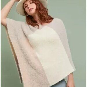Jordan Poncho By Anthropologie In Cream & Pink, Size: Os